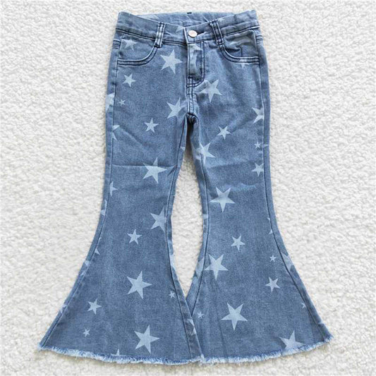 P0108 Denim Pants with Stars Blue