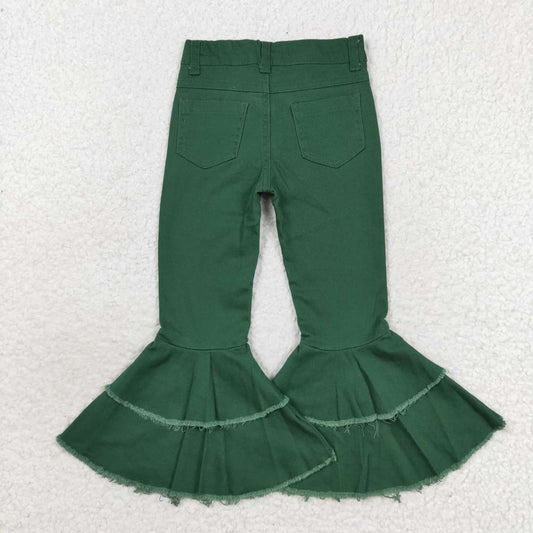 P0171 Dark green denim pants