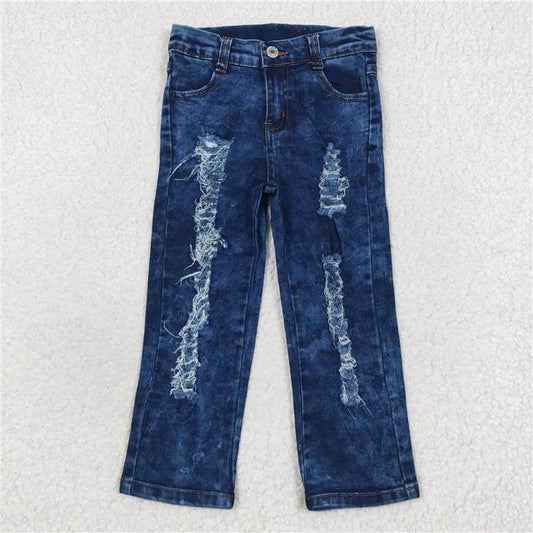 P0197 Dark ripped beggar jeans