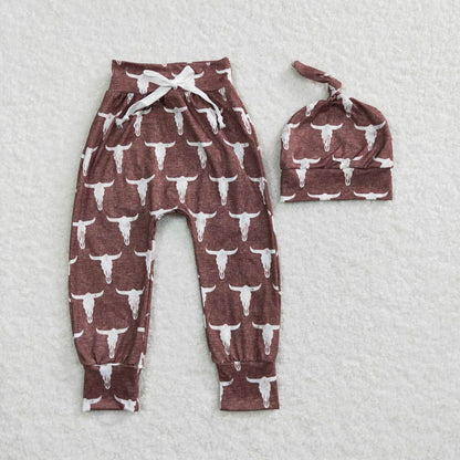 P0273 Alpine cow head brown trousers