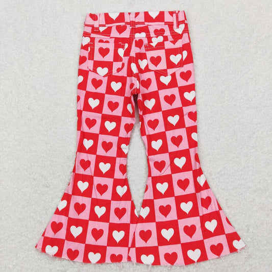 P0396 Strawberry flower pink denim trousers 的副本