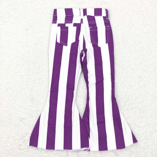 P0331 Purple and white striped denim pants