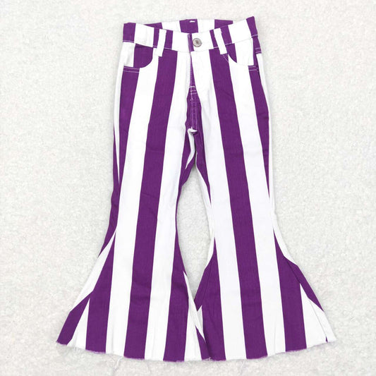 P0331 Purple and white striped denim pants