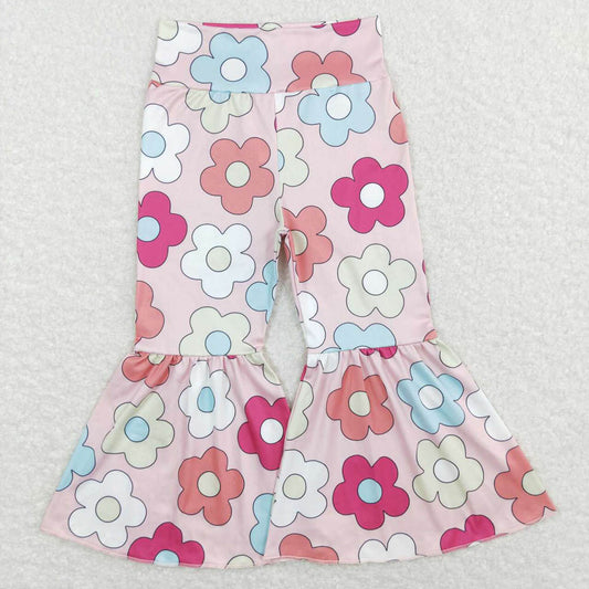 P0361 Colorful flower light-colored trousers