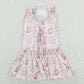 P0387 Flower Rabbit Hair Ball Tail Pink Pants Easter