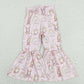 P0387 Flower Rabbit Hair Ball Tail Pink Pants Easter