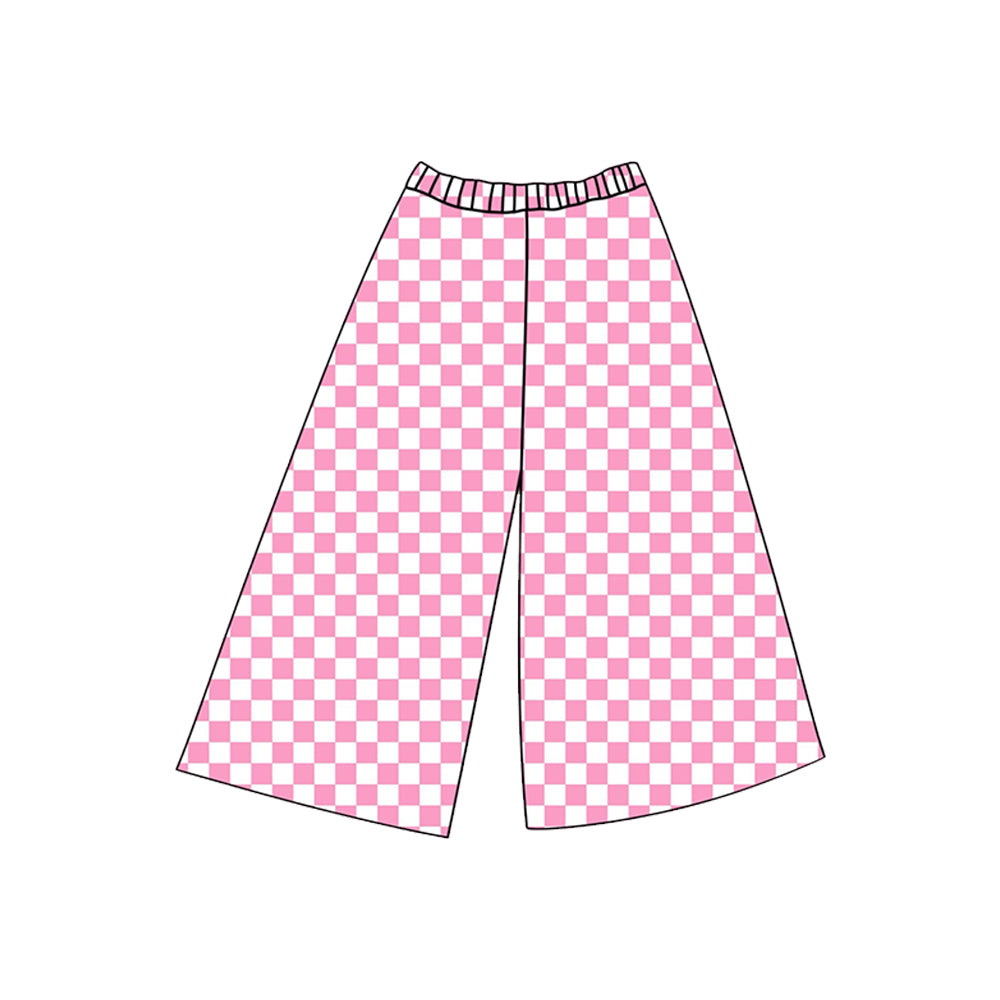 C12.12 P1018 Baby Girls Pink Checked Flare Pants Bottom Preorder