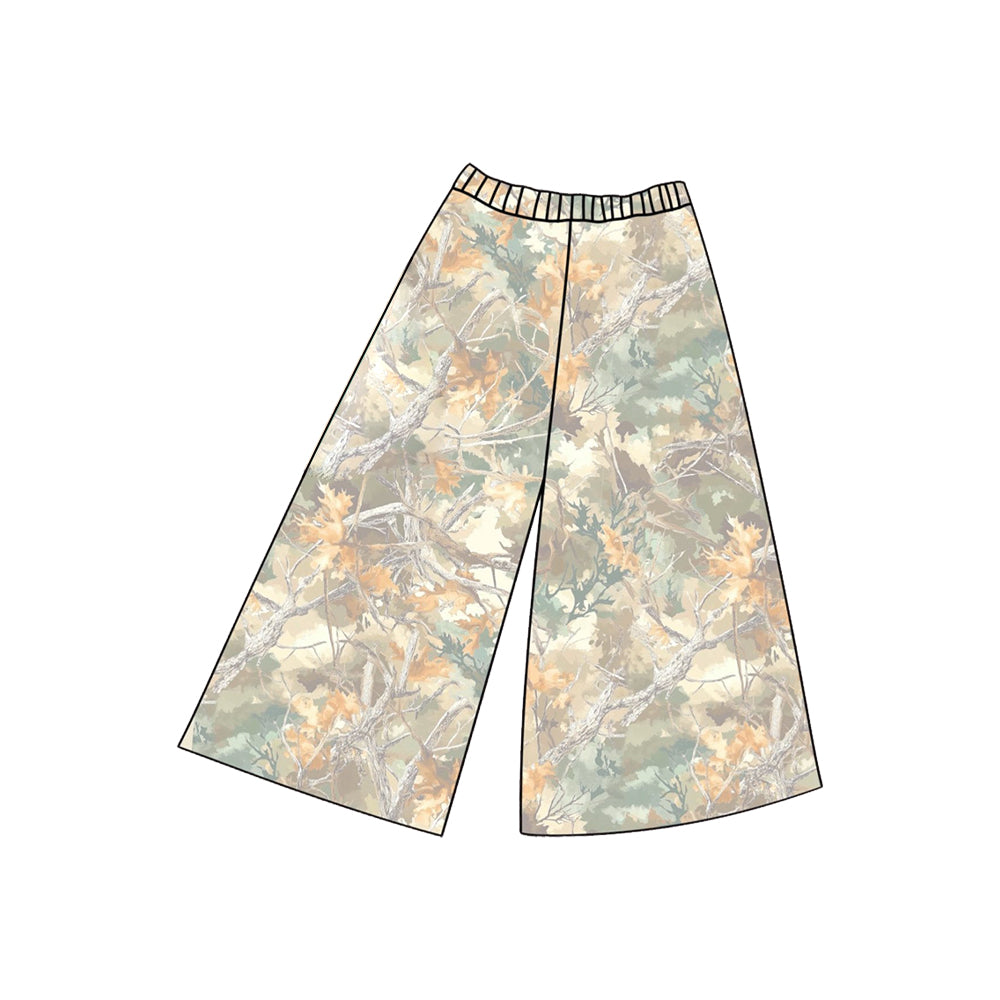 C12.12 P1019 Baby Girls Southern Leaves Camo Flare Pants Bottom Preorder