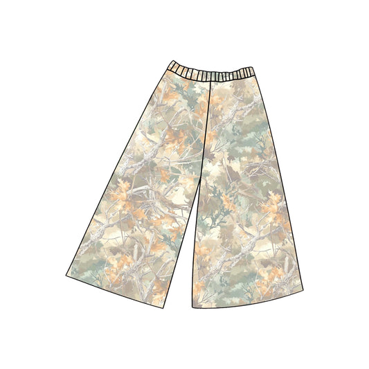 C12.12 P1019 Baby Girls Southern Leaves Camo Flare Pants Bottom Preorder