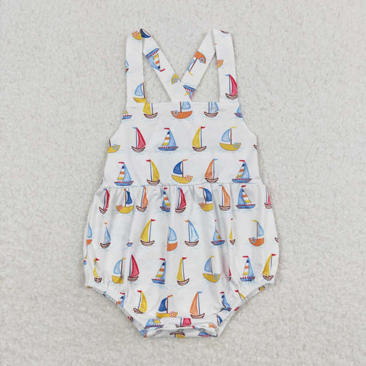 SR1061 Sailboat white vest onesie