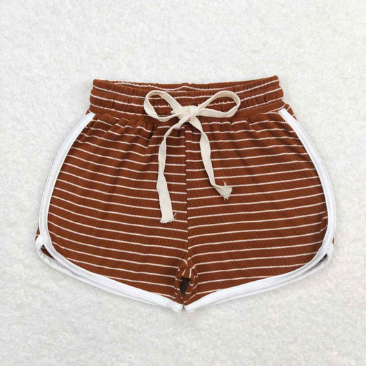 SS0320 Striped brown shorts