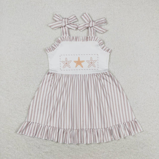 GSD1106 Starfish striped lace halter dress