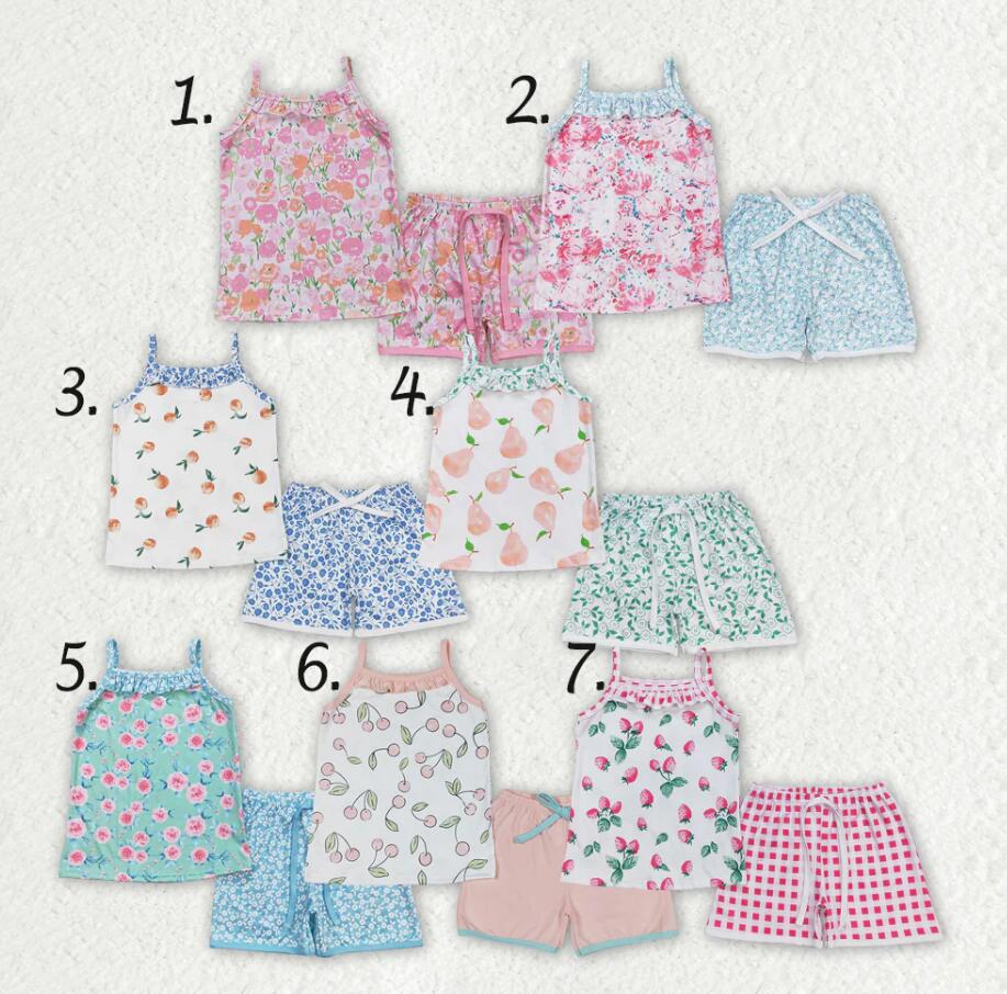 Baby Girls Sibling Straps Top Shorts Summer Clothes Sets