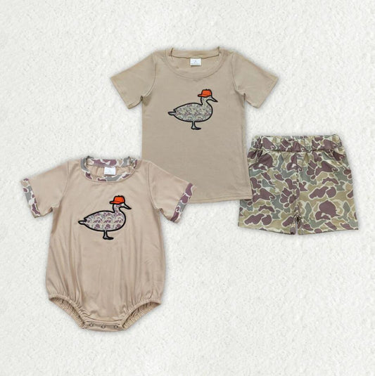 Baby Boys Khaki Camo Duck Sibling Brother Clothes Sets