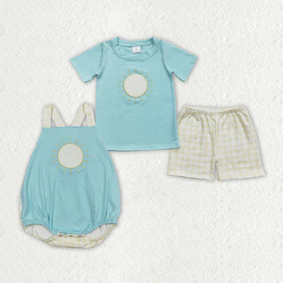 Baby Boys Sunshine Shirt Shorts Summer Brother Rompers Outfits Clothes Sets