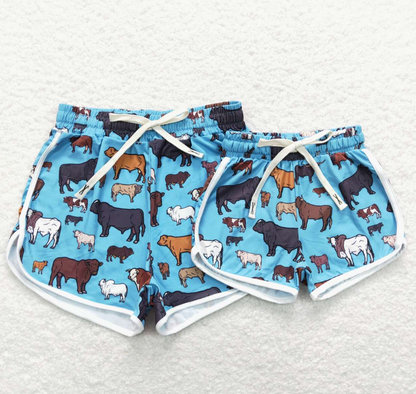 Mommy&Me matching shorts summer farm clothes cow shorts summer bottom