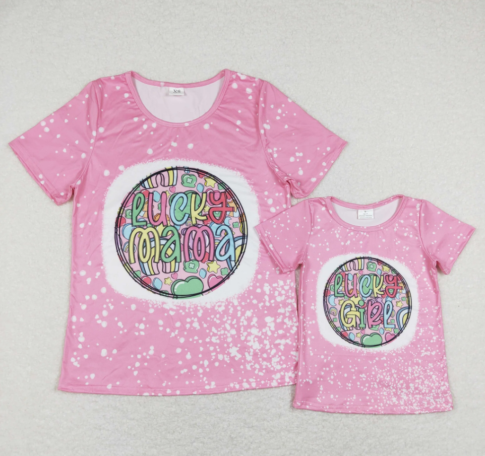 Mommy&Me matching tshirt top St. Patrick's Day matching clothes lucky girl top lucky mama t-shirt top