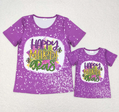 Mommy&Me Mardi Gras matching clothes girl t-shirt adult t-shirt