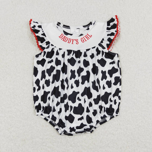 SR1146 Letter cow print tank top onesie