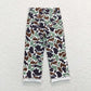 P0413 Brown green camouflage hole Denim trousers