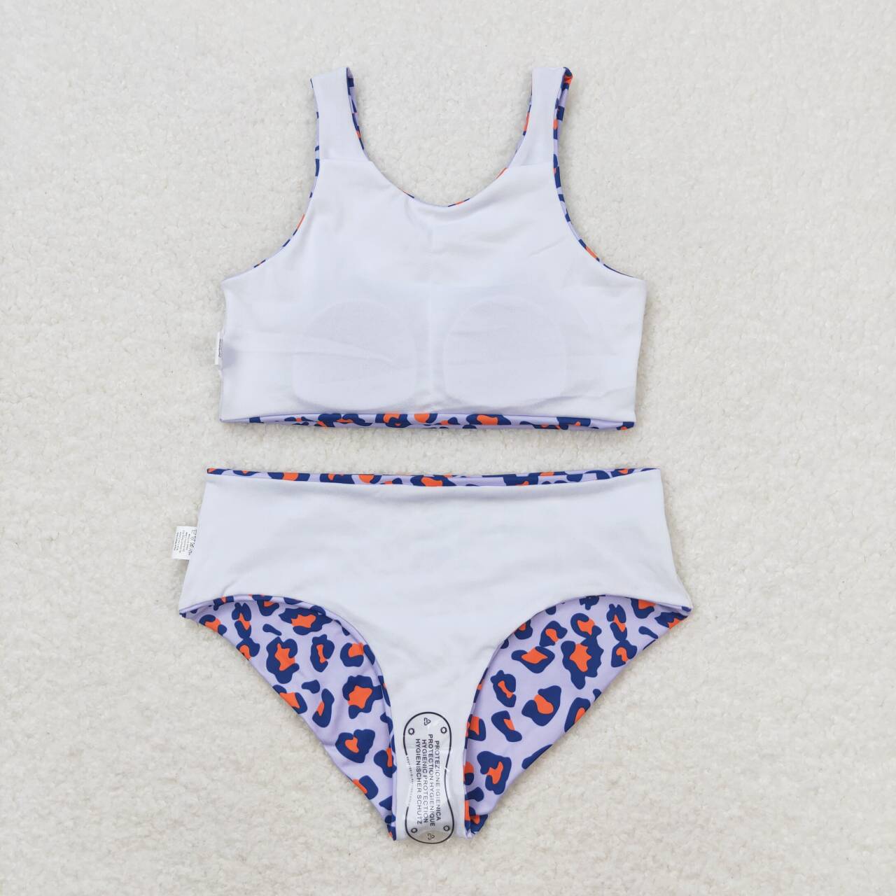 S0229 Leopard pink swimsuit for girls