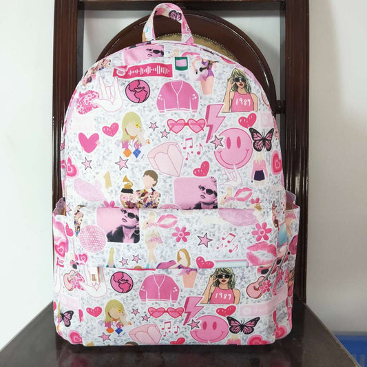 BA0164 country music singer silver pink backpack
