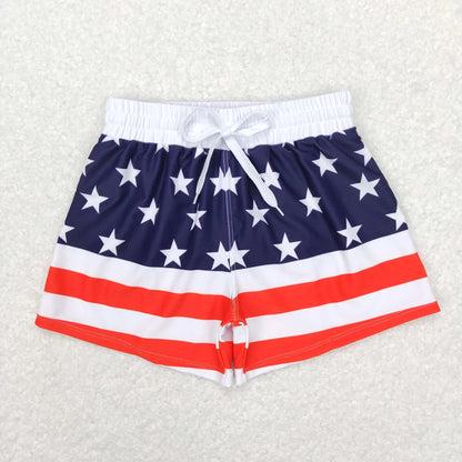 Sibling Baby Boys 4th Of July Star Western Trunks Swimsuits 5.9