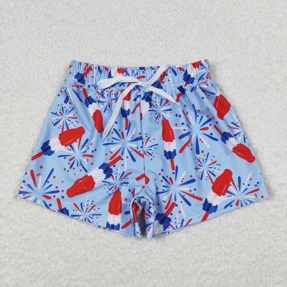 Sibling Baby Boys 4th Of July Star Western Trunks Swimsuits 5.9