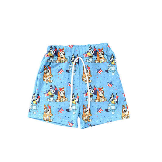 S0381Baby Boys Summer Dogs 4th Of July Trunks Swimsuits Swimwear preorder