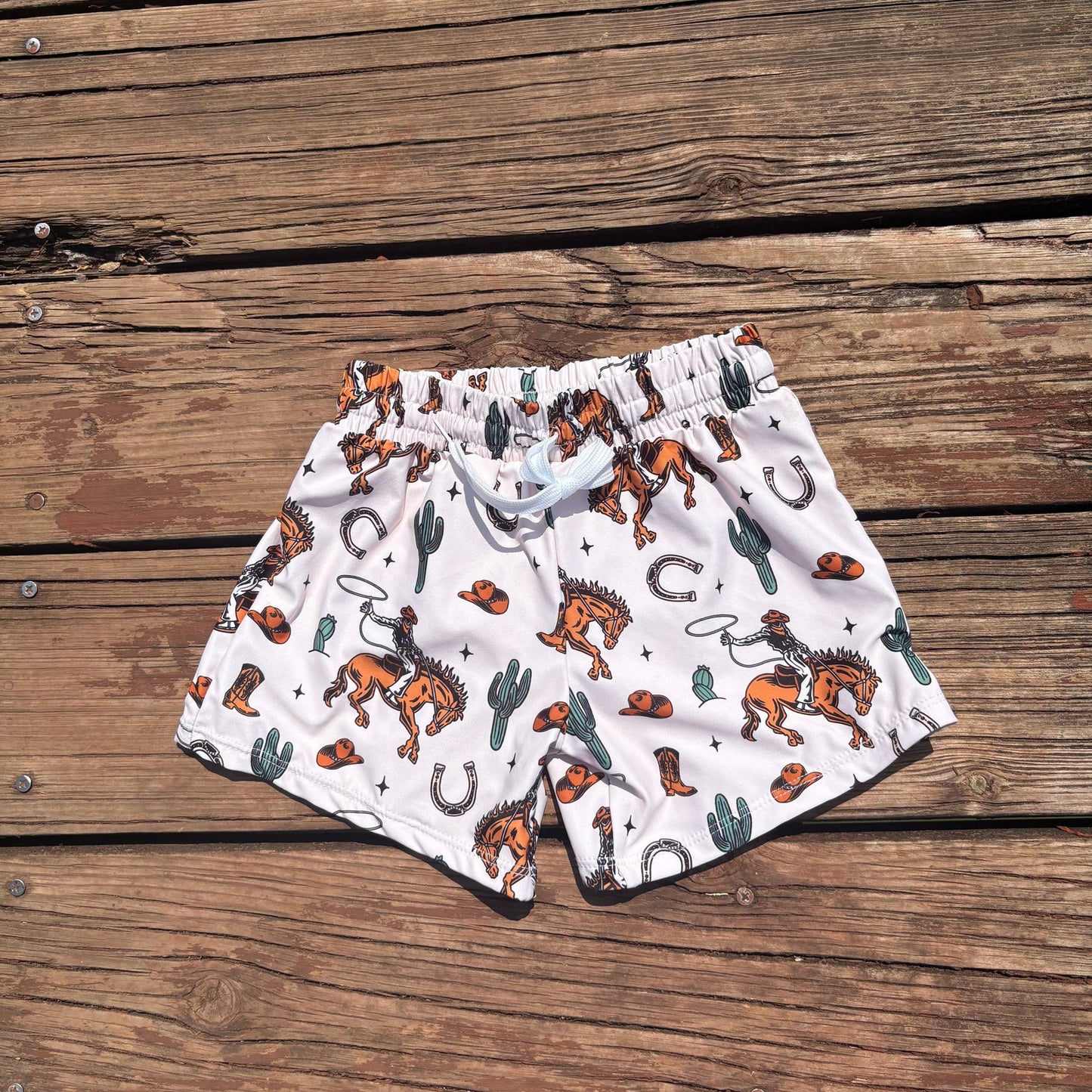 S0461 Baby Boys Rodeo Western Trunks Bottoms Swimsuits