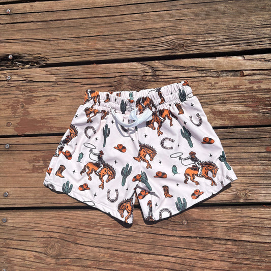S0461 Baby Boys Rodeo Western Trunks Bottoms Swimsuits