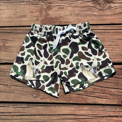 S0469 Baby Boys Green Duck Camouflage Trunks Bottoms Swimsuits