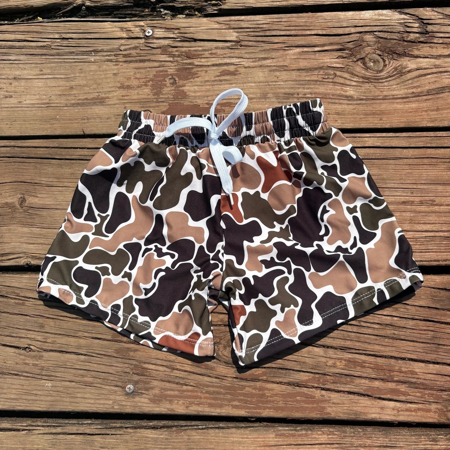 S0479 Baby Boys Brown Camo Trunks Bottoms Swimsuits