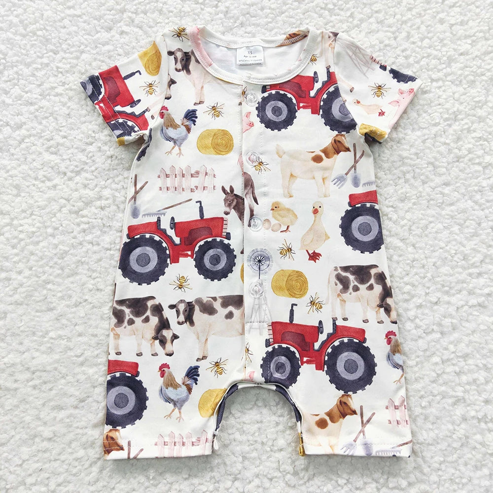 Sibling Baby Boys Western Buttons Summer Rompers 4.16
