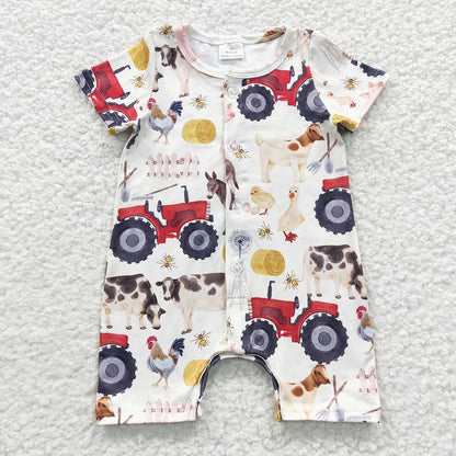 Sibling Baby Boys Western Buttons Summer Rompers 4.16