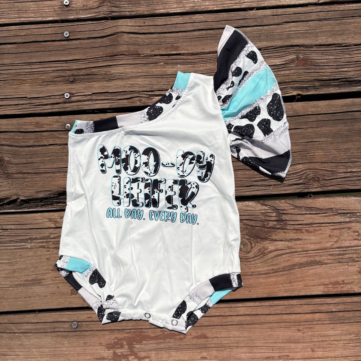 Sibling Baby Girls Western One Shoulder Rompers C8.15