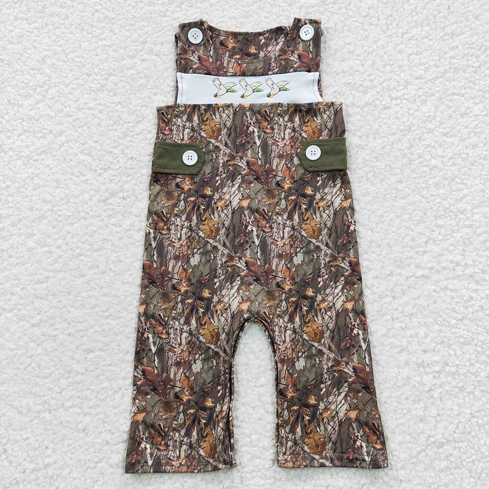 Sibling Baby Boys Camo Ducks Hunting Rompers 4.26