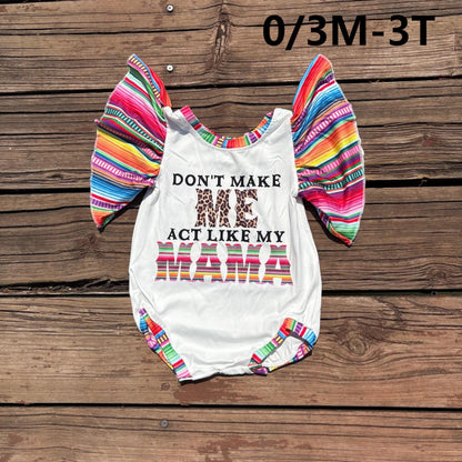 Sibling Baby Girls Western One Shoulder Rompers C8.15