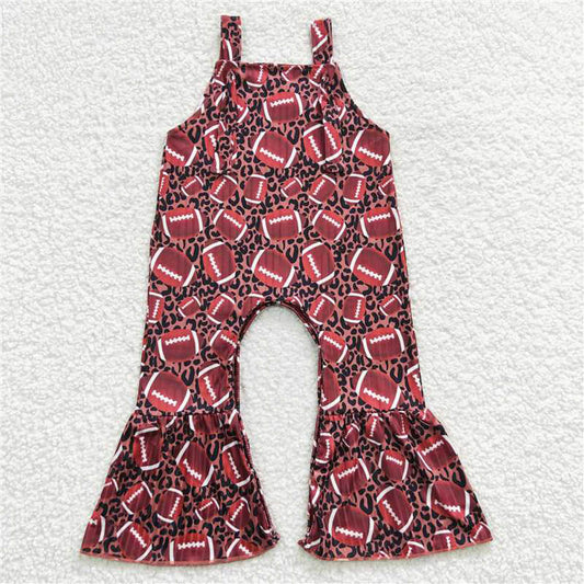 SR0364 Girls rugby leopard-print suspenders jumpsuit