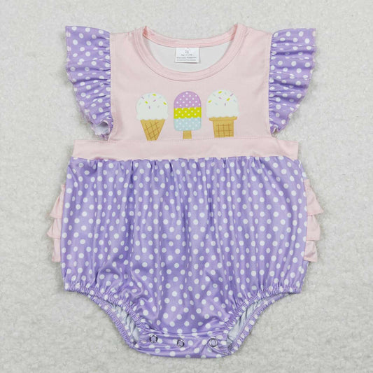 SR0377 Popsicle Ice Cream Purple Flying Sleeve Jumpsuit