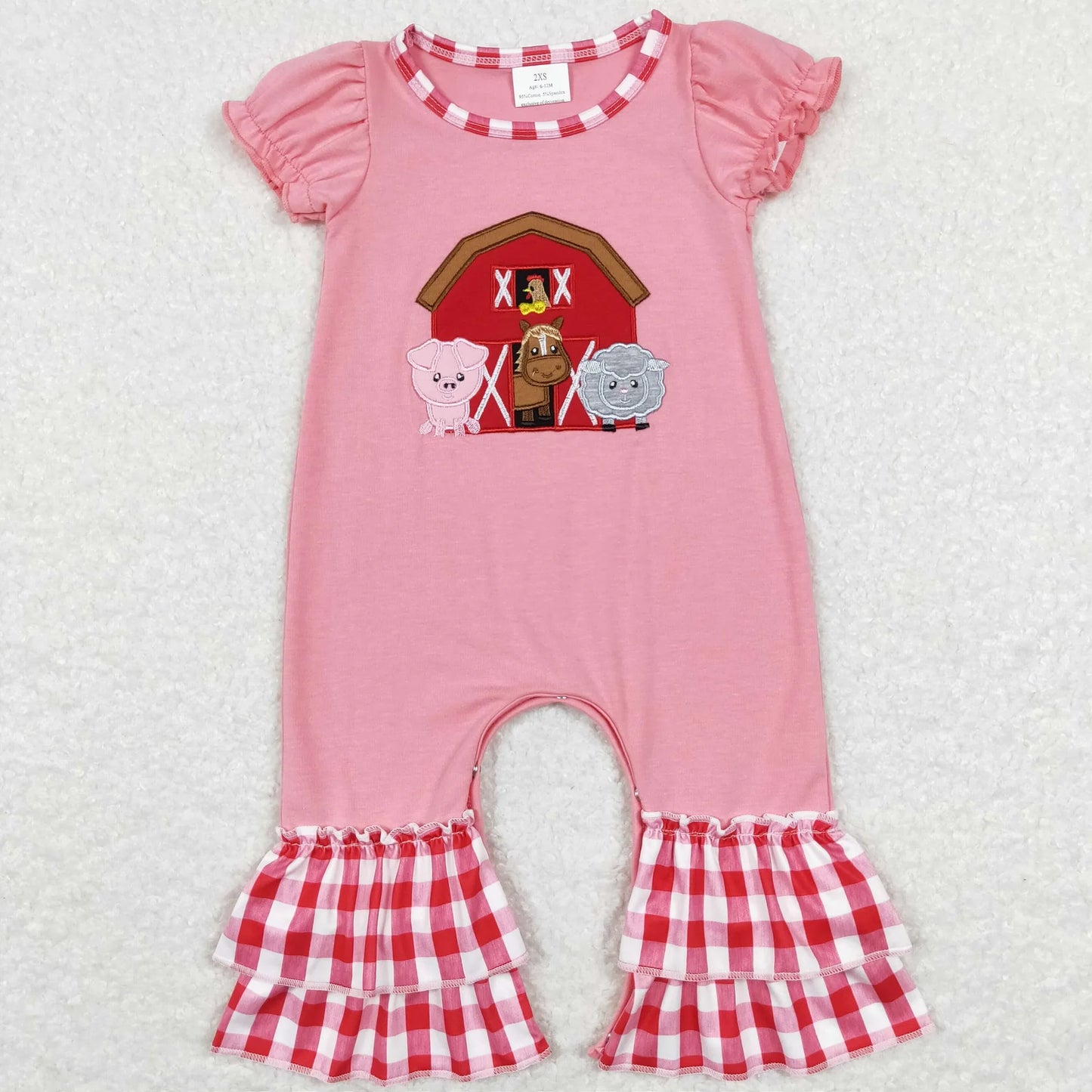Sibling Baby Girls Embroidery Farm Ruffle Pants Clothes Sets Footie Rompers C10.31