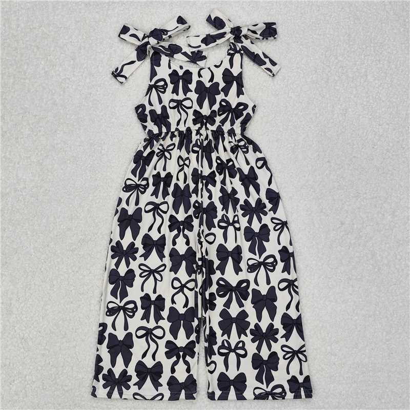 RTS SR2524 Baby Girls Black Jumpsuits with Cute Bows Straps Pants Fashionable And Stylish Baby Outfit for Girls