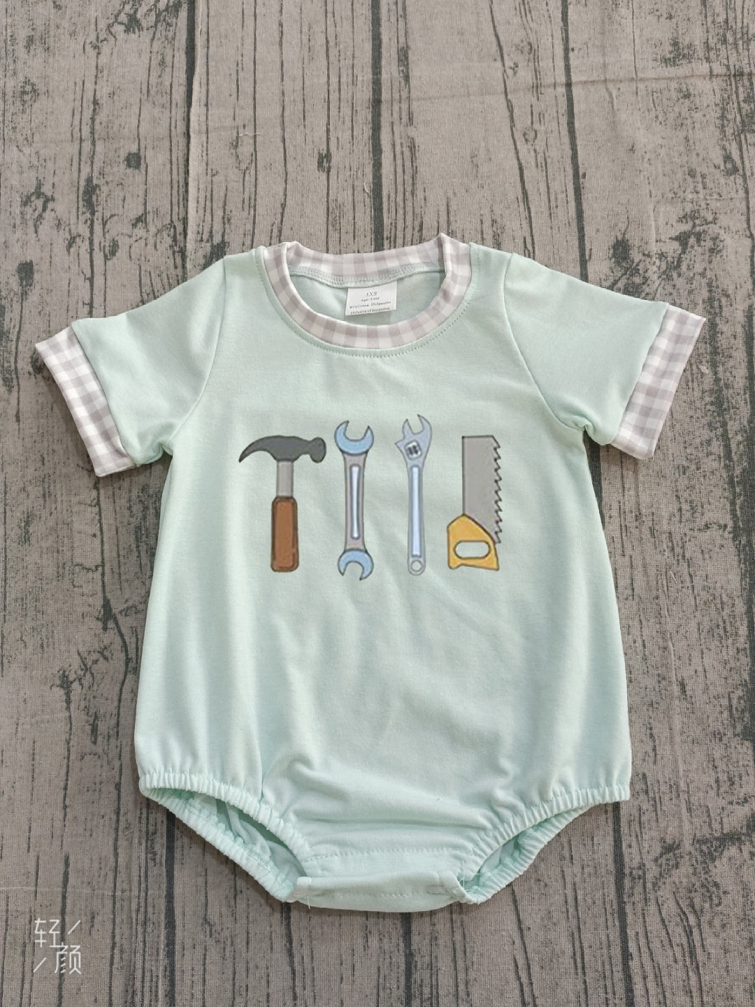 Sample SR3541 Cute Embroidery Tools Baby Boys Short Sleeve Rompers