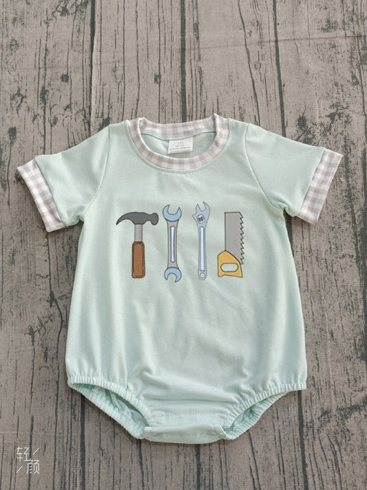 Sample SR3541 Cute Embroidery Tools Baby Boys Short Sleeve Rompers