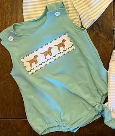 C11.17 SR3559 Baby Boys Sleeveless Dogs Hunting Rompers Preorder