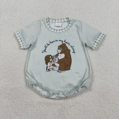 RTS SR3588 Baby Boys Short Sleeve Cartoon Monkey Rompers