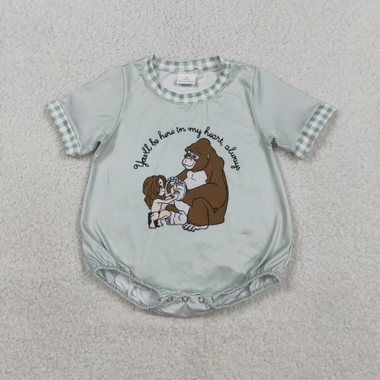 RTS SR3588 Baby Boys Short Sleeve Cartoon Monkey Rompers