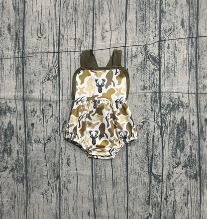 Sample SR3924 Cute Baby Boys Strap Southern Deer Camo Hunting Rompers