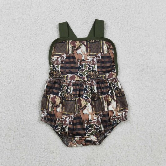 RTS SR3927 Baby Boys Strap Southern Deer Hats Camo Hunting Rompers