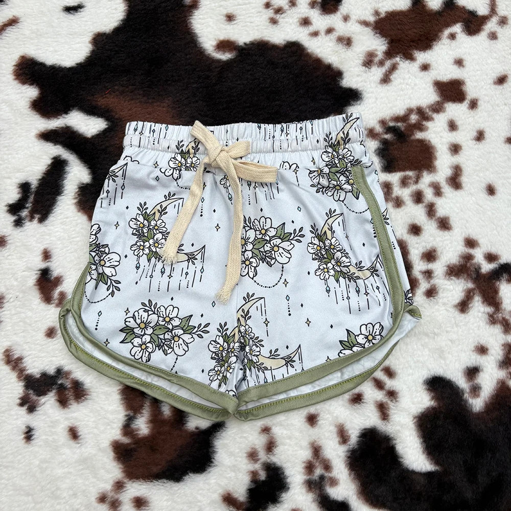 SS0084 Baby Girls Western Flowers Sports Summer Shorts